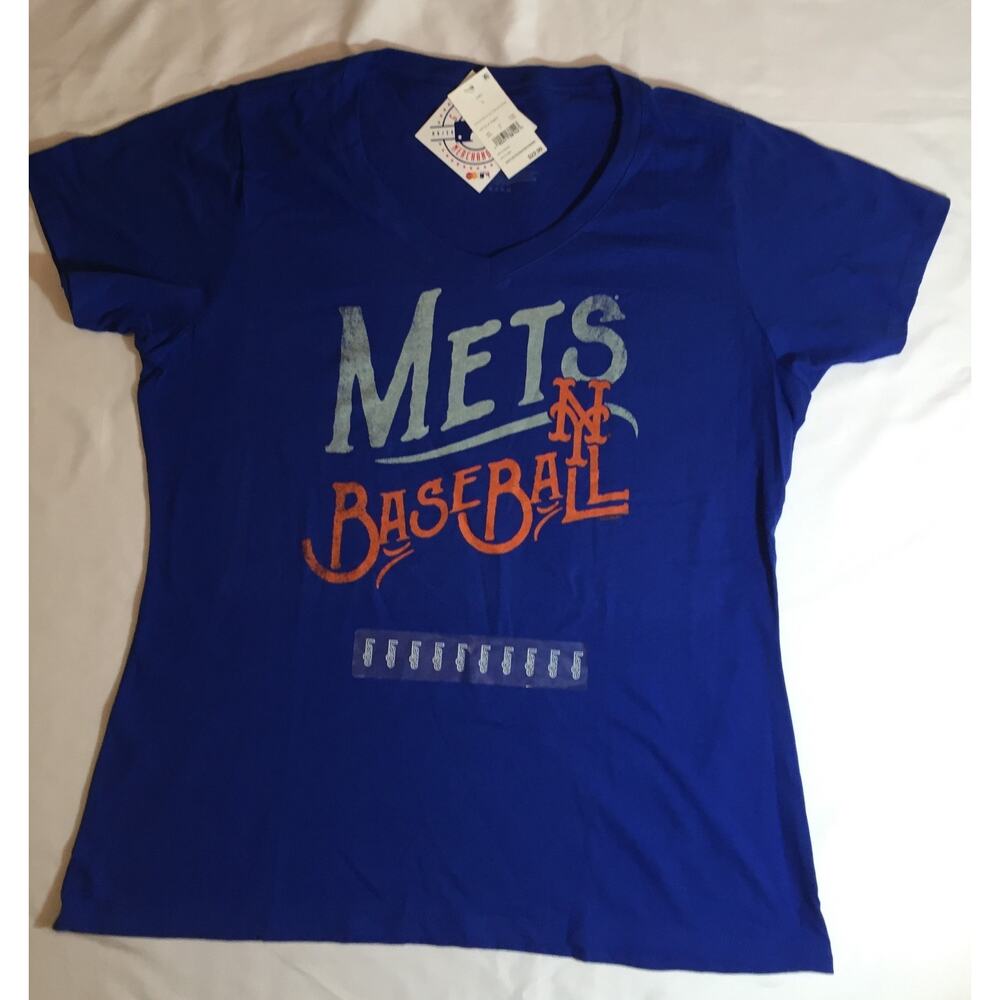 Genuine Merchandise New York Mets V-Neck Shirt Women's Large Blue MLB